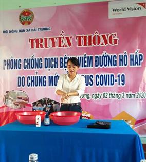 Hội Nông dân xã Hải Trường tổ chức truyền thông phòng chống dịch bệnh viêm đường hô hấp do chủng mới của vi rút Covid 19