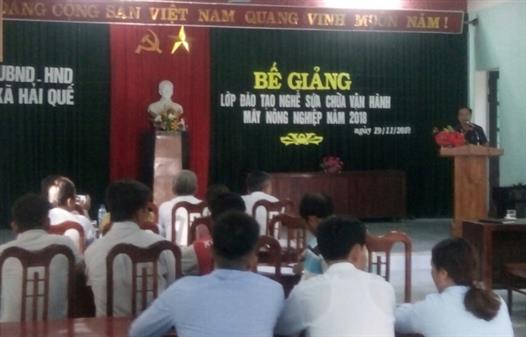 Hải Quế: Bế giảng lớp học nghề sửa chữa vận hành máy nông ngiệp năm 2018